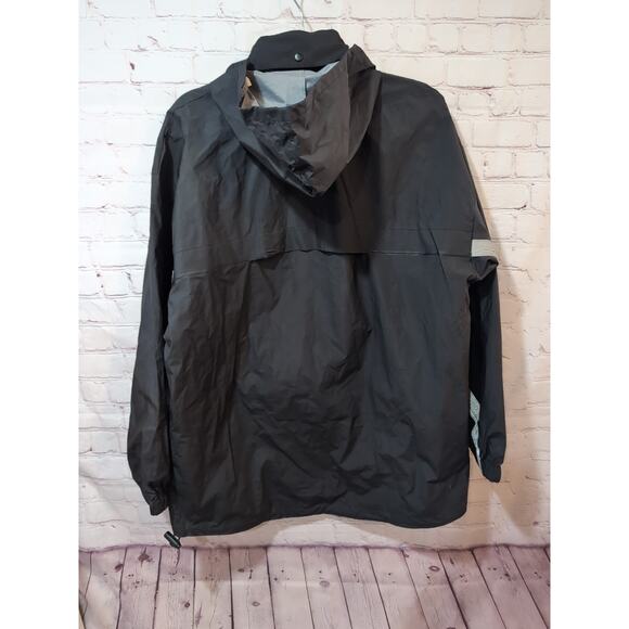 Nelson Rigg Packable Rain Jacket Size Medium Reflective Black Silver - Picture 7 of 16